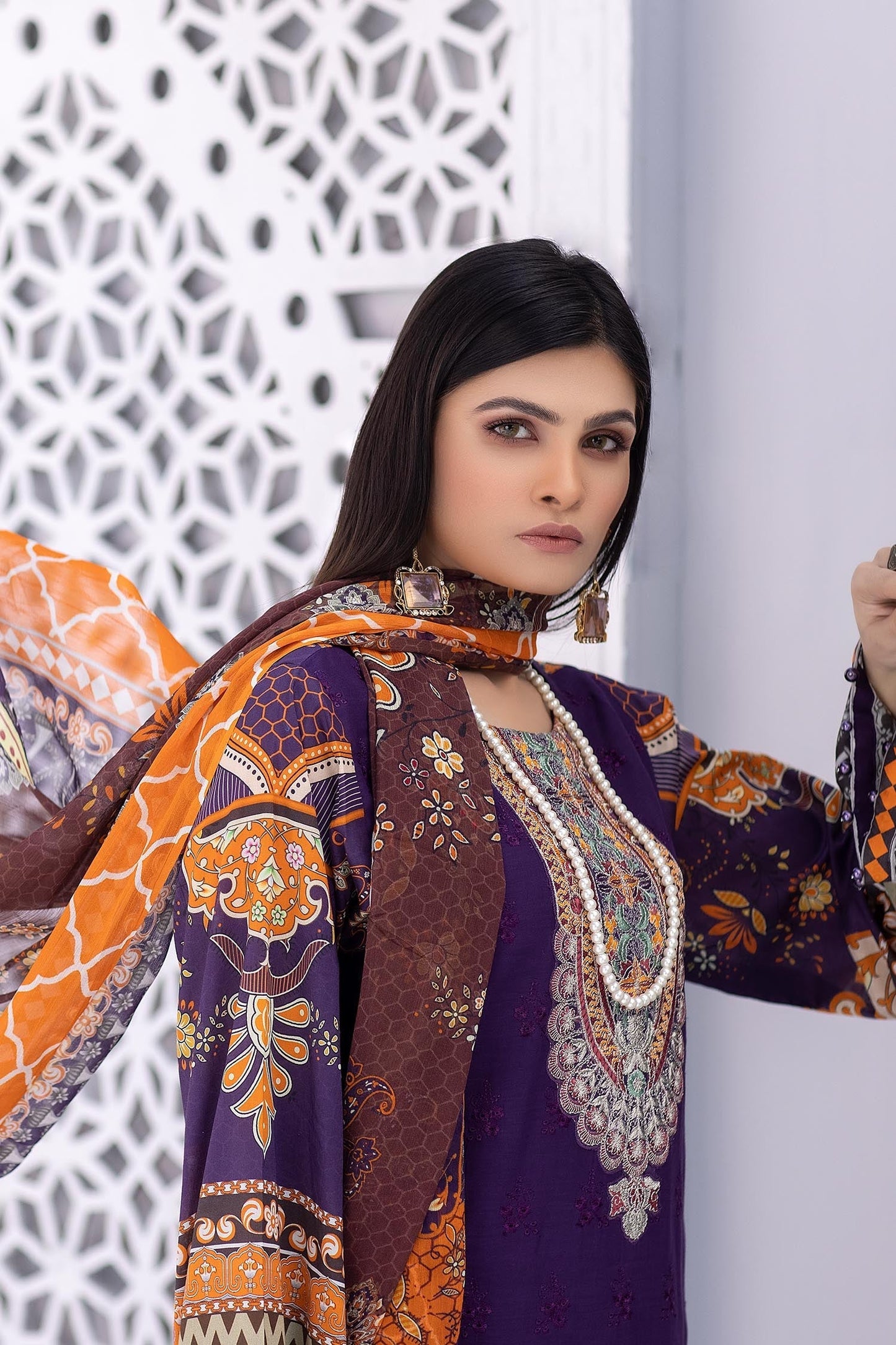 Maverick - Stitched Printed & Embroidered Lawn