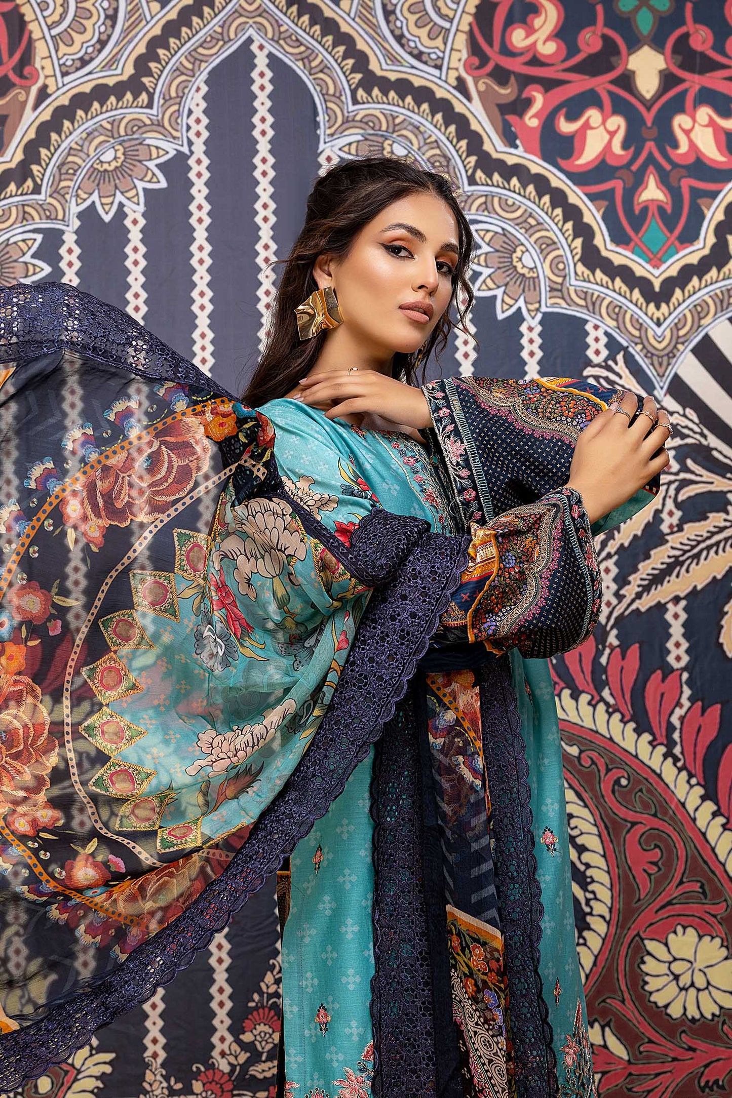 Sky Swill - Printed & Embroidered Lawn Pret 3PC