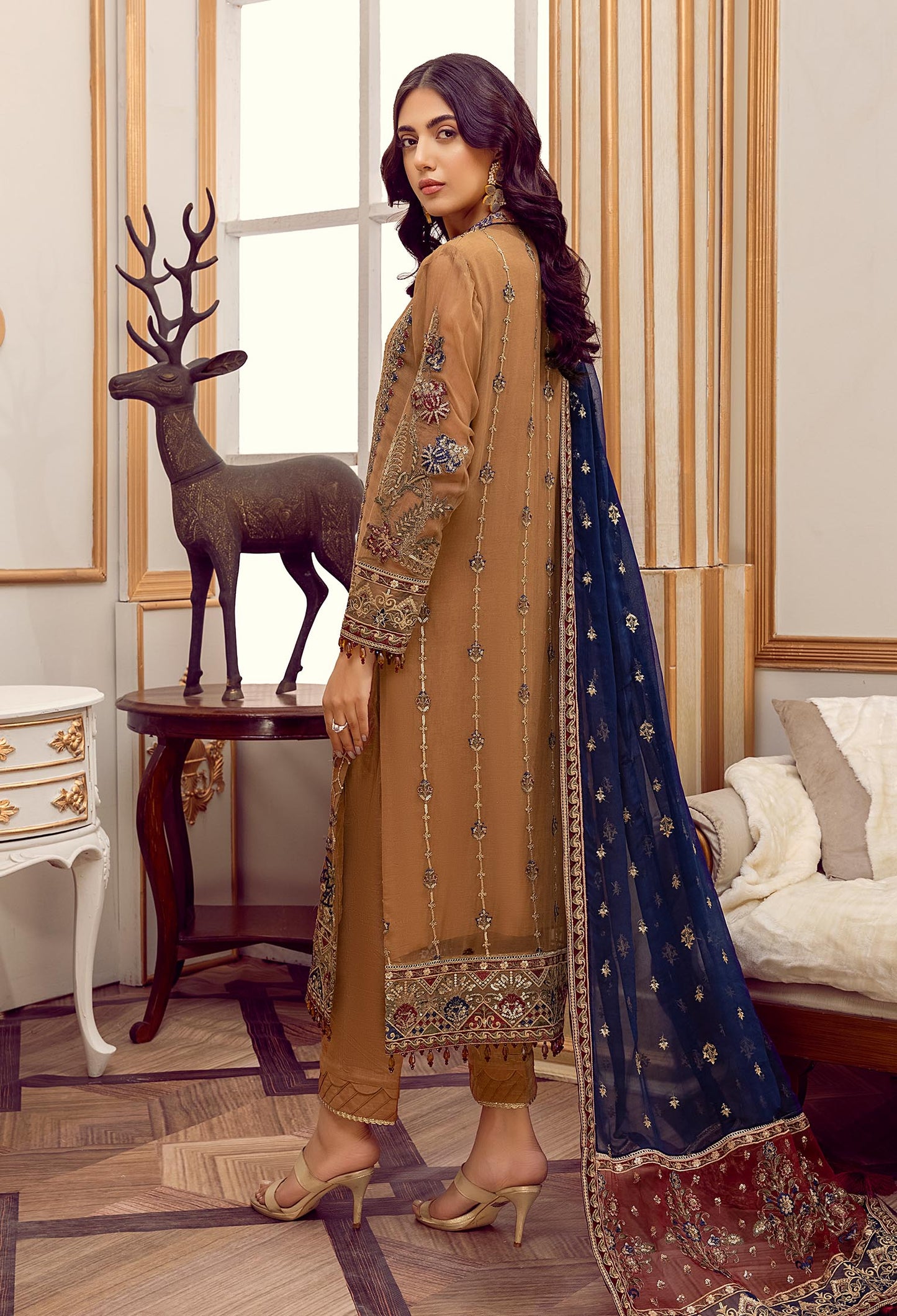 Ochre Treasure Stitched