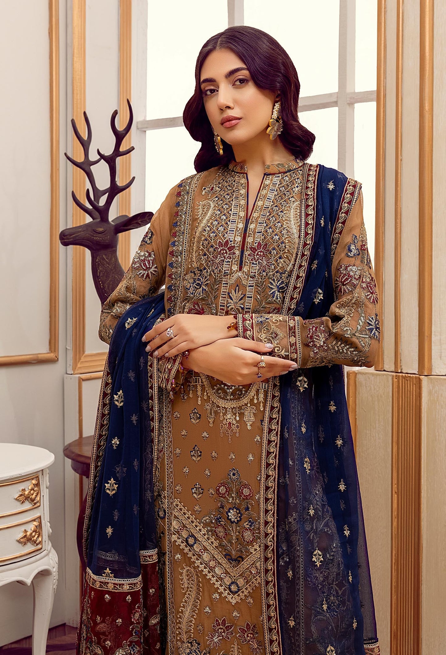 Ochre Treasure Stitched