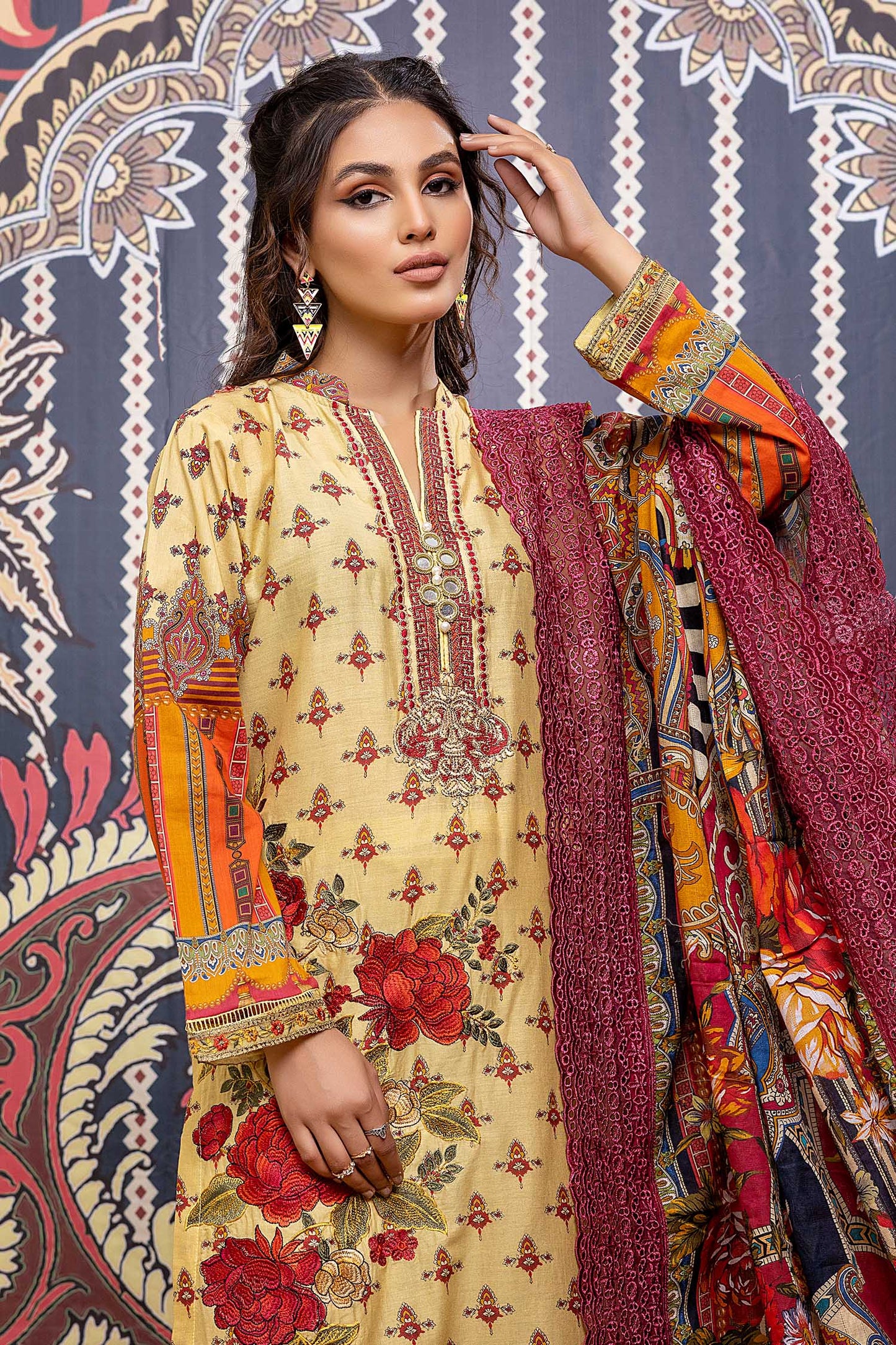 Caramel Charm - Printed & Embroidered Lawn Pret 3PC