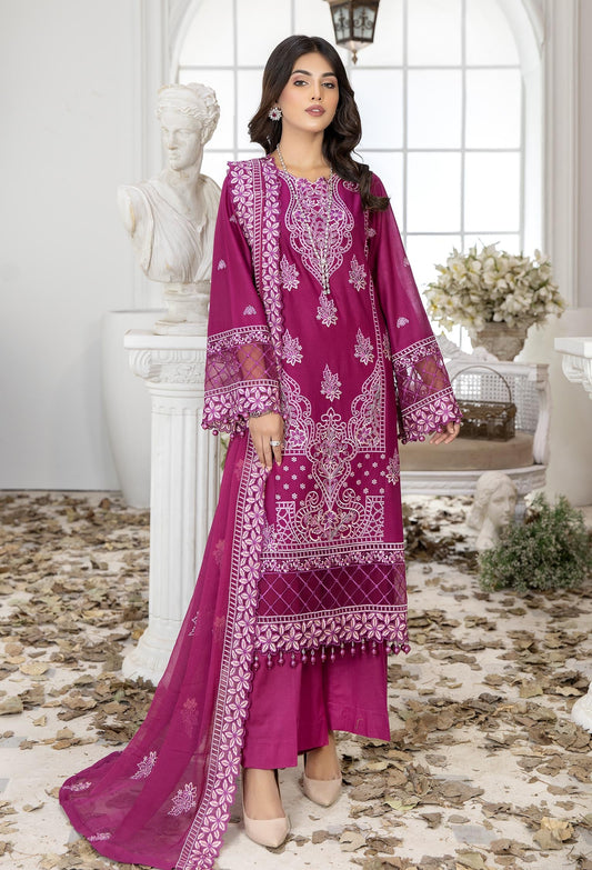 Mulberry - Embroidered Unstitched Lawn