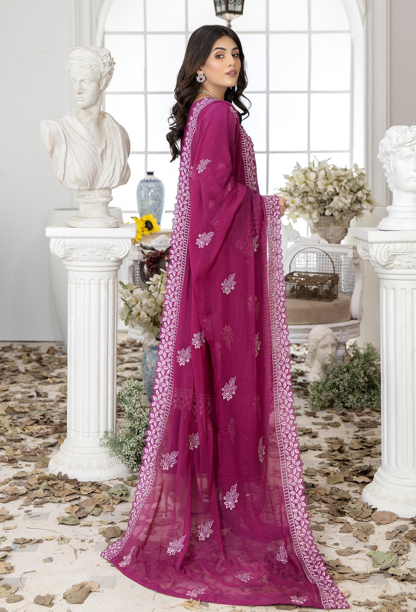 Mulberry - Embroidered Unstitched Lawn