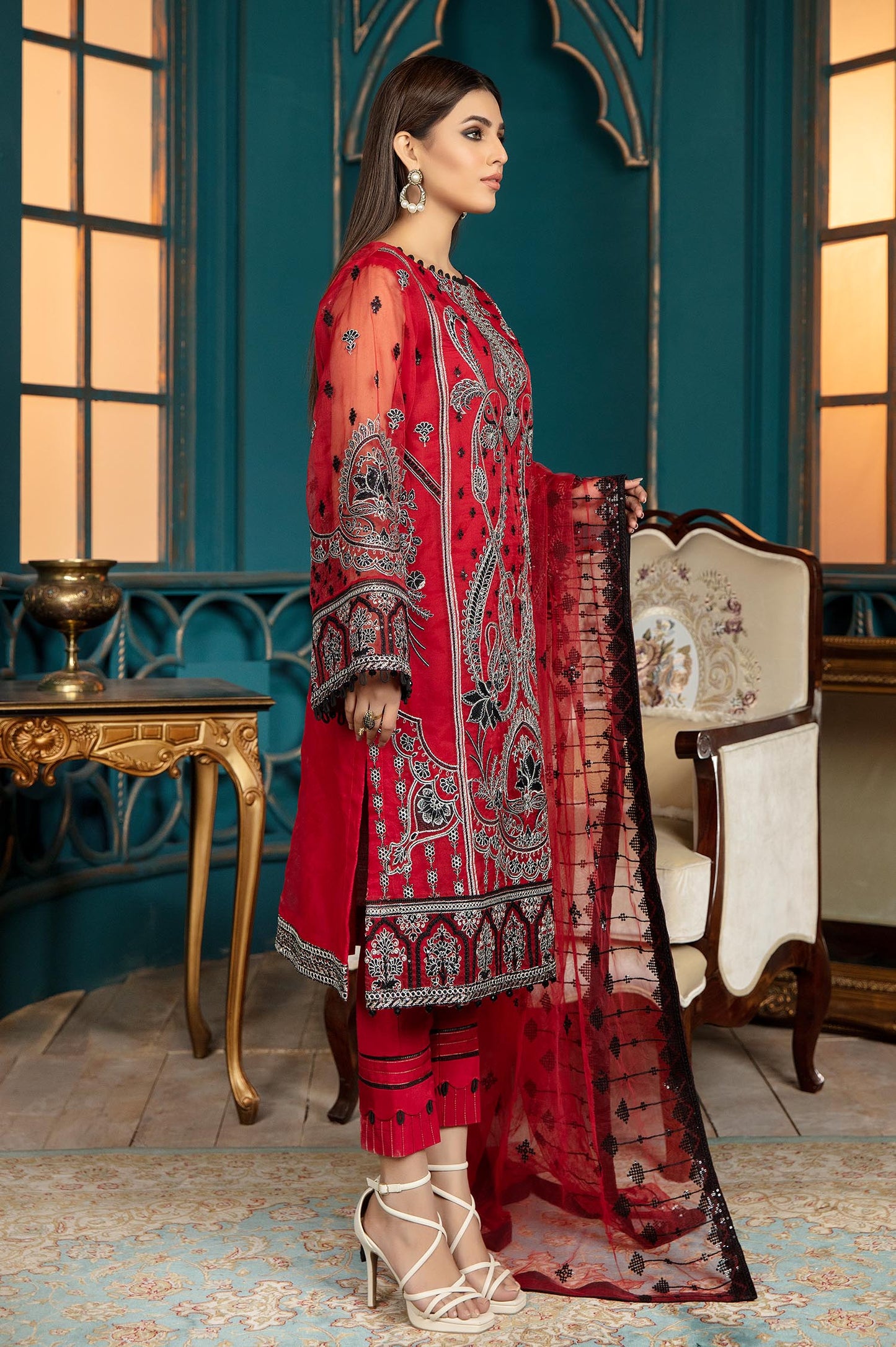 Red Wine - Luxury Pret 4PC