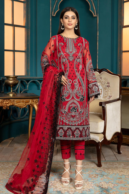 Red Wine - Luxury Pret 4PC