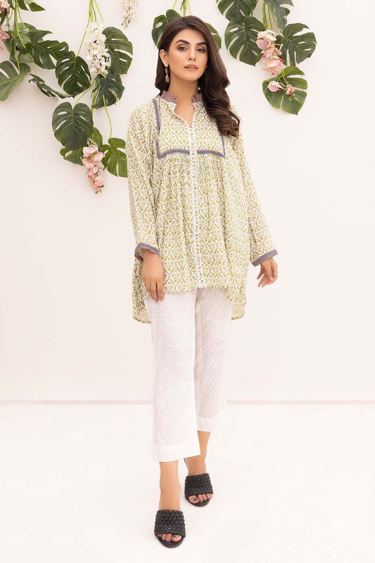 Sky Green - Digital Printed Stitched Lawn Kurti