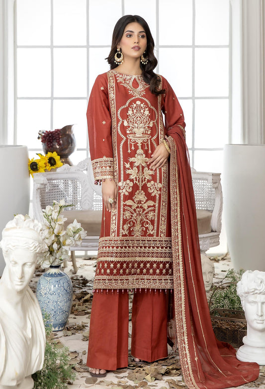 Bulgarian Rose - Embroidered Unstitched Lawn