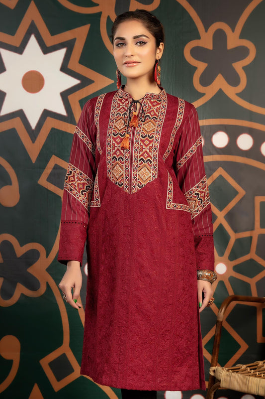 Old Brick - Exclusive Embroidered Lawn Stitch Kurti