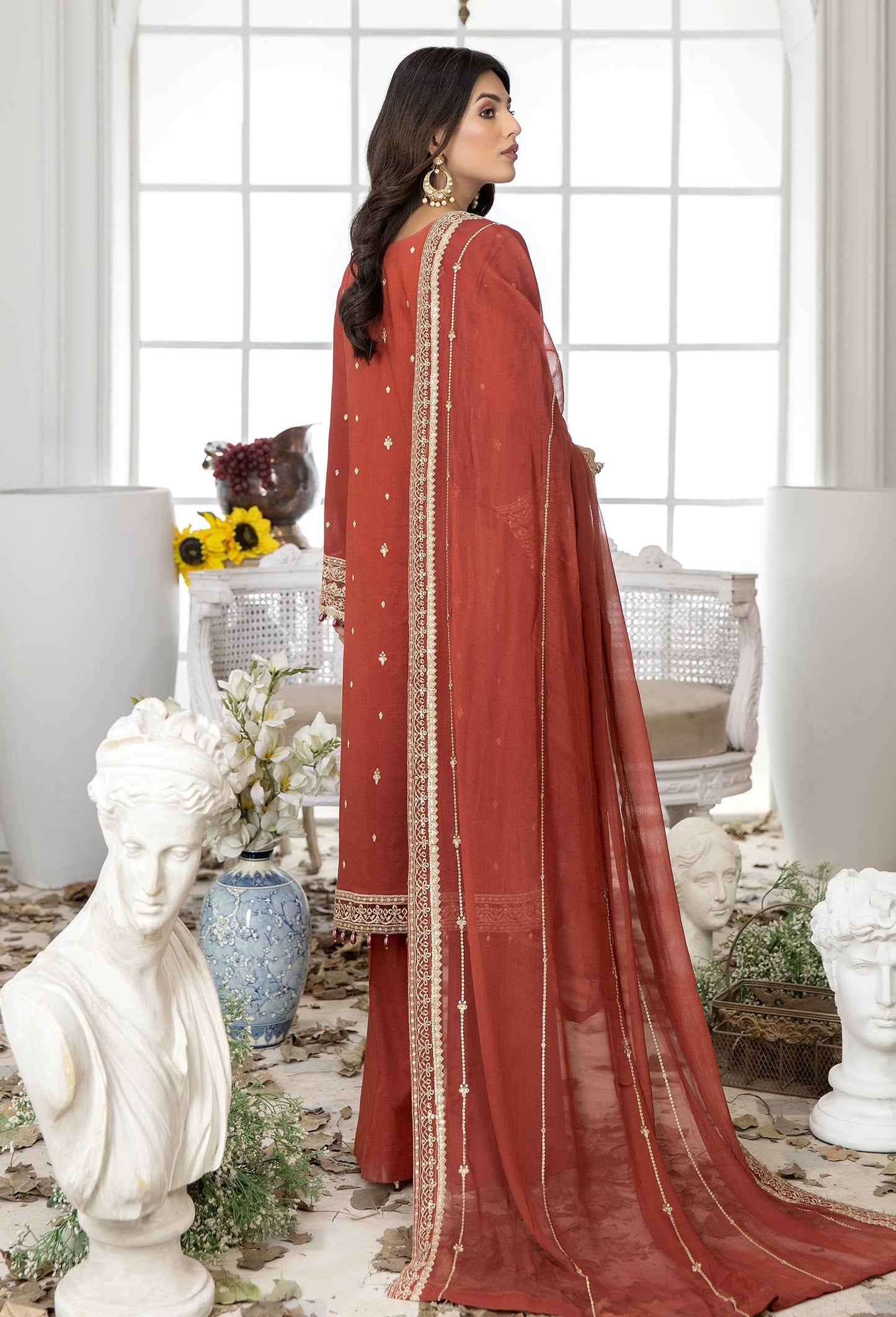 Bulgarian Rose - Embroidered Unstitched Lawn