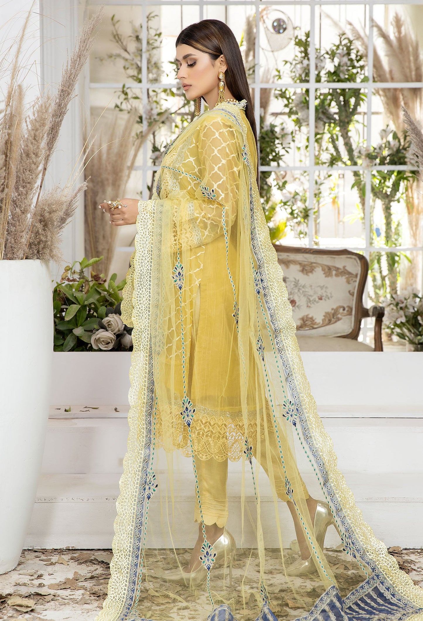 Luxor Gold - Embroidered Organza Pret