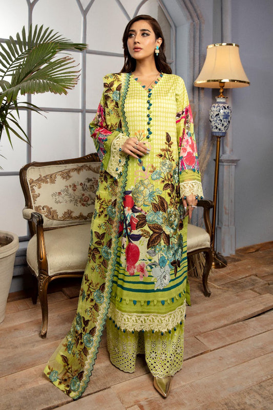 Felicia - Digital Printed & Schiffli Embroidered Lawn 3PC