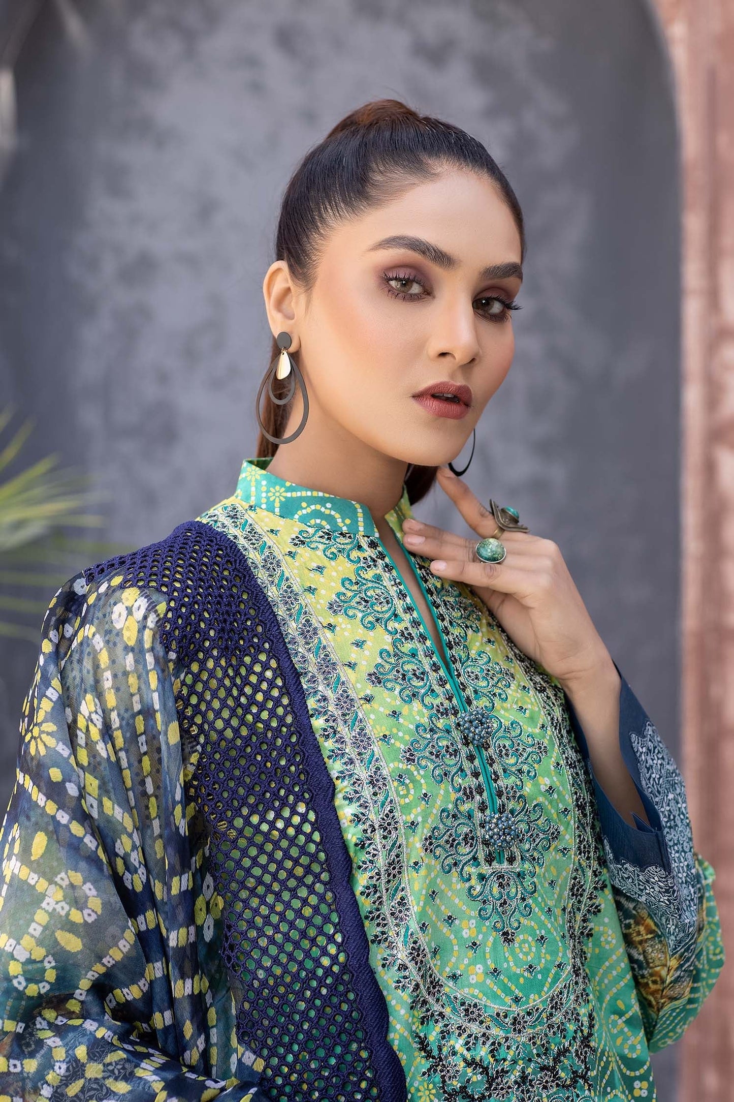 Goldenrod - Digital Printed & Embroidered Lawn