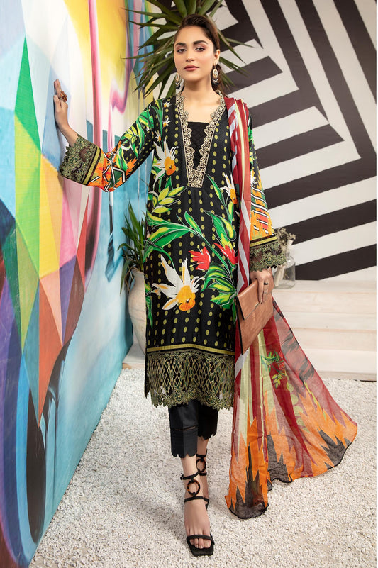 Loafer - Printed & Embroidered Lawn 3PC