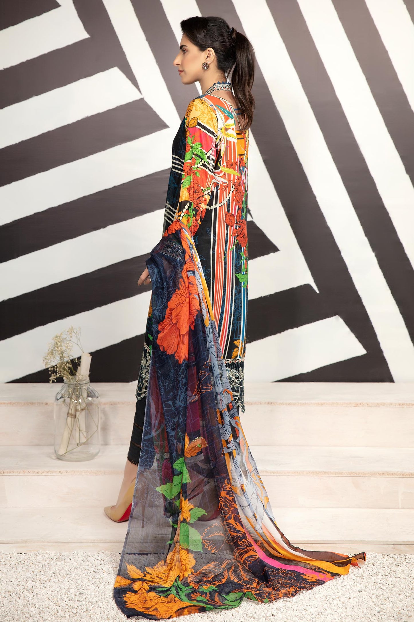 Chathams Blue - Printed & Embroidered Lawn 3PC