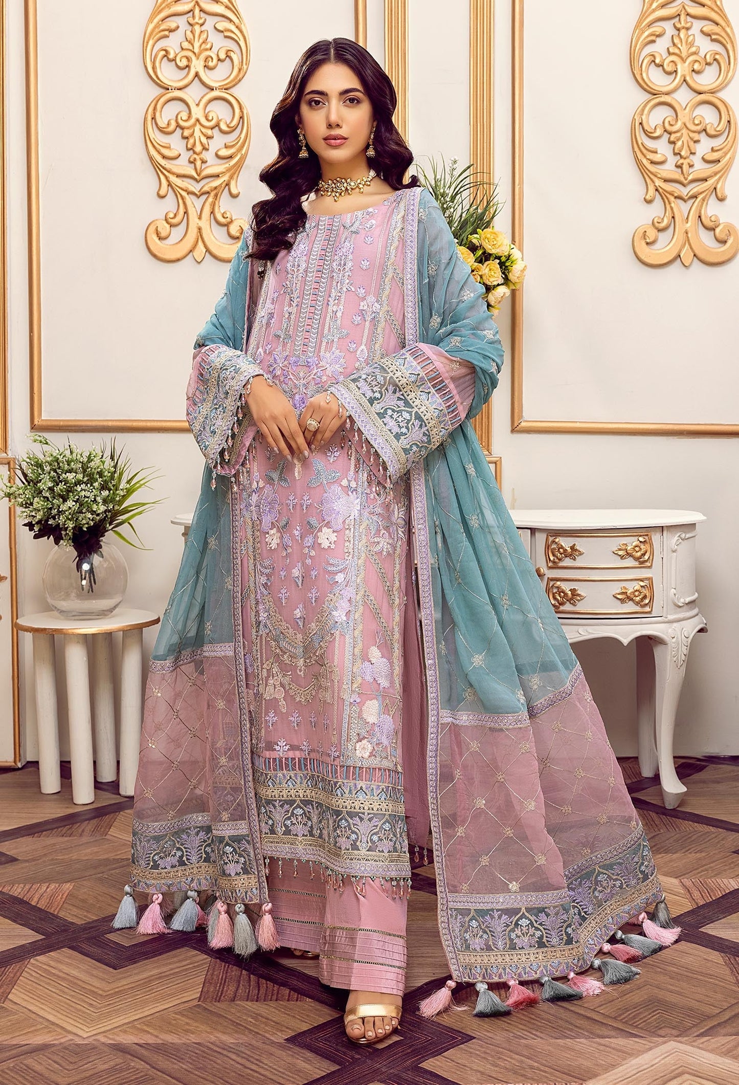 Fuscia Carnation Stitched