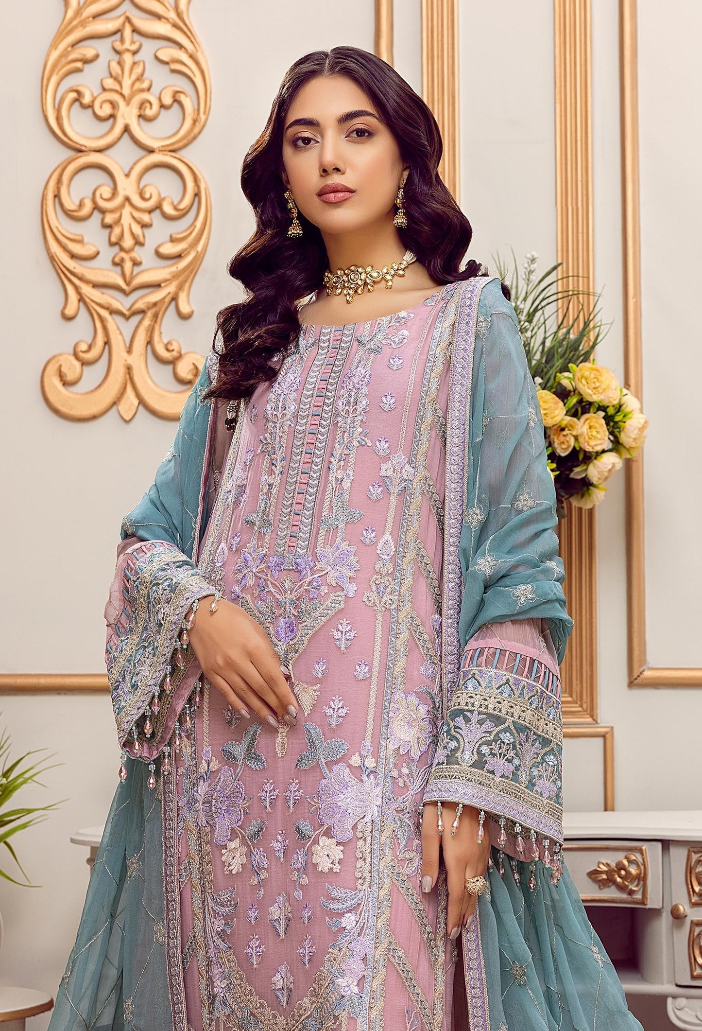 Fuscia Carnation Stitched