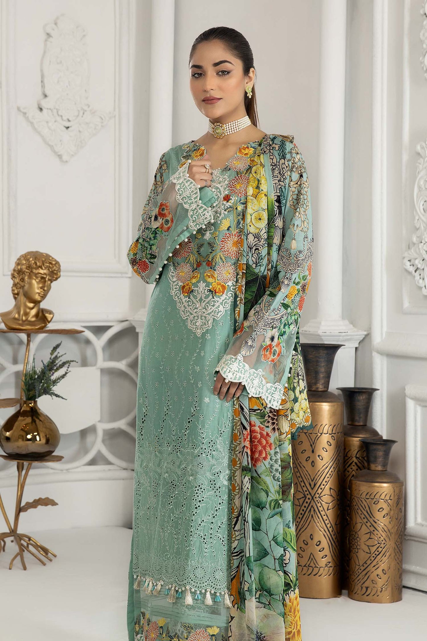 Viridian Green - Chikankari Lawn 3PC