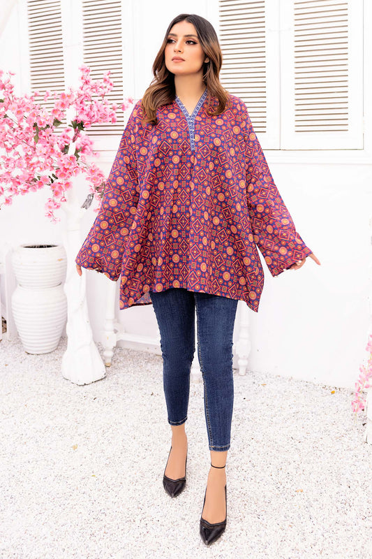 Fame Brick - Digital Printed Stitched Lawn Kurti