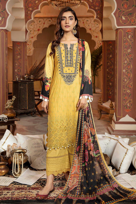 Water Lily - Schiffli Embroidered Lawn 3PC
