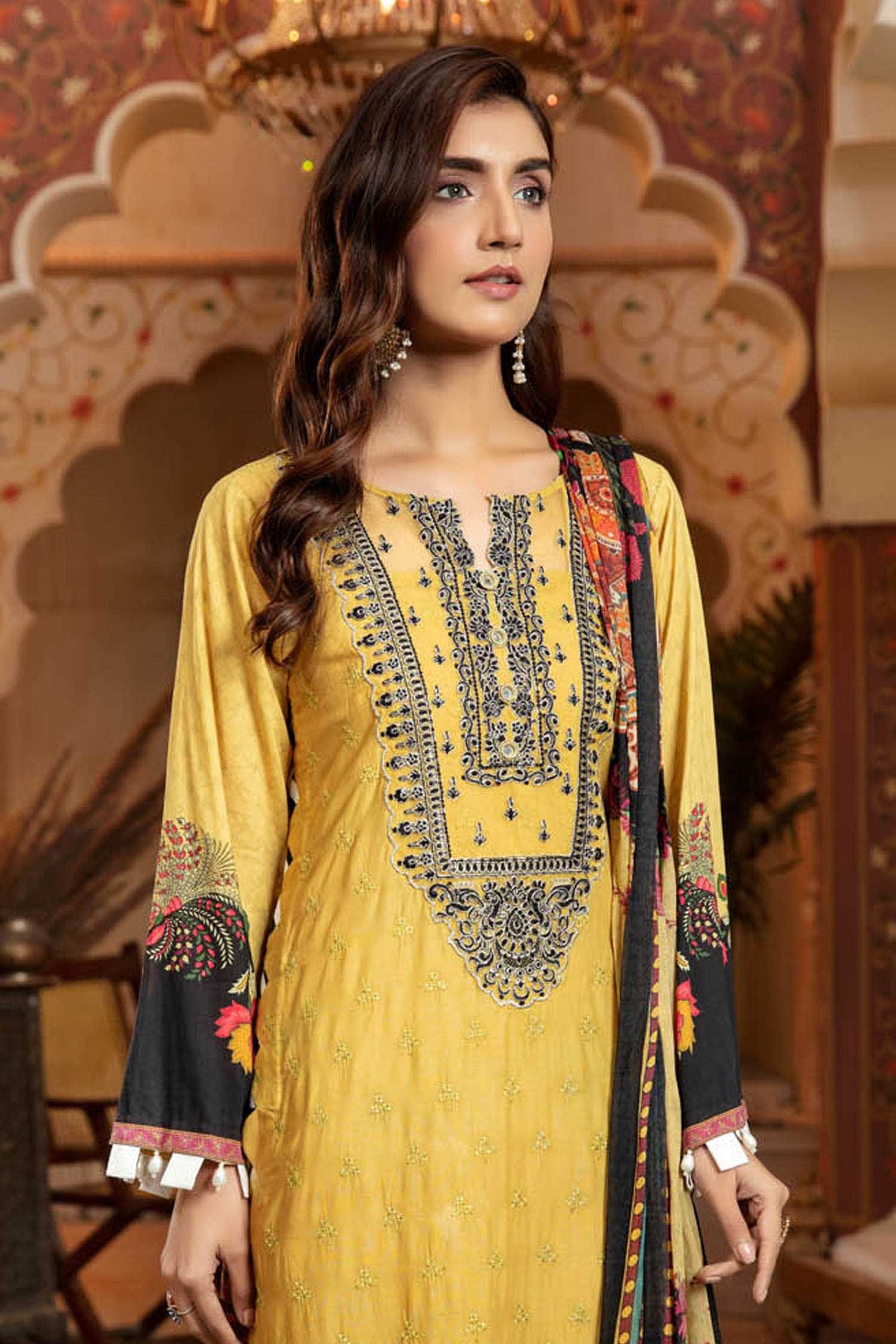 Water Lily - Schiffli Embroidered Lawn 3PC