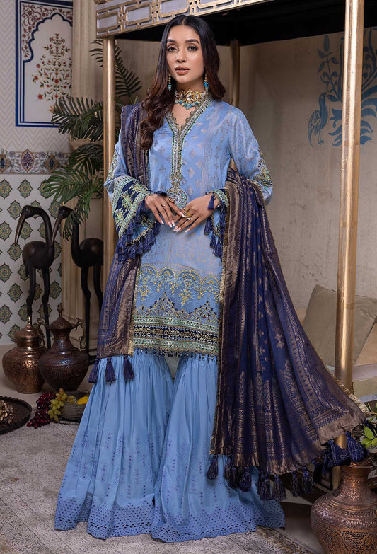 Geranium - Schiffli Embroidered Jacquard Lawn 3PC