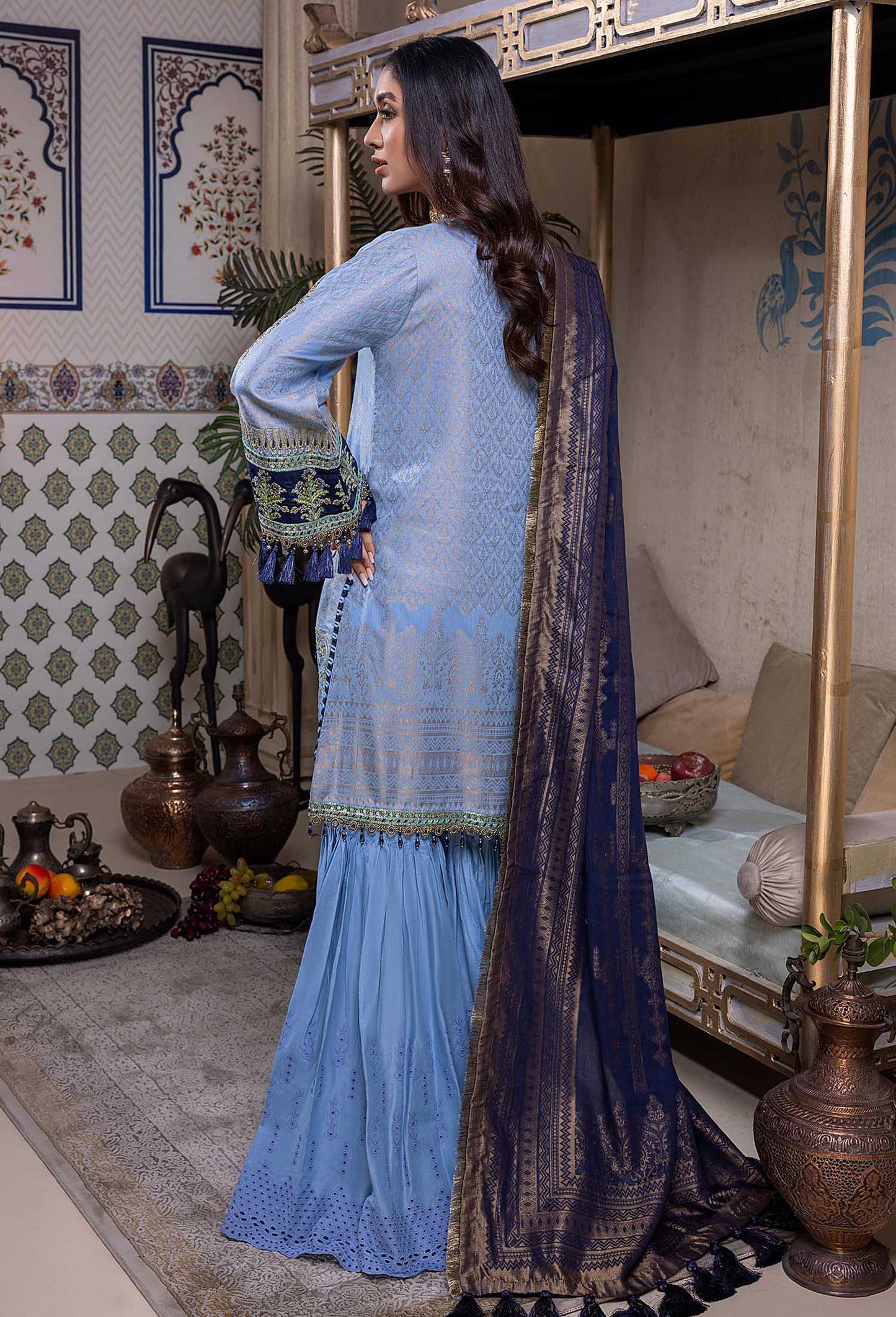 Geranium - Schiffli Embroidered Jacquard Lawn 3PC