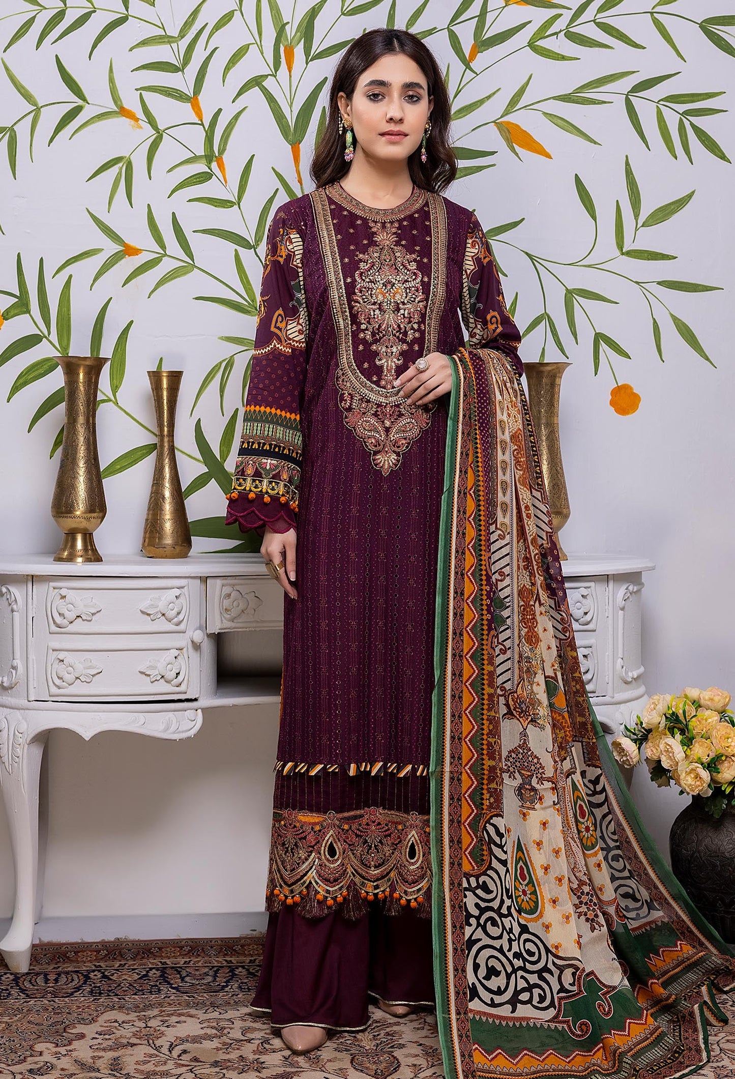 Violet Breeze - Embroidered Chikankari Lawn 3PC