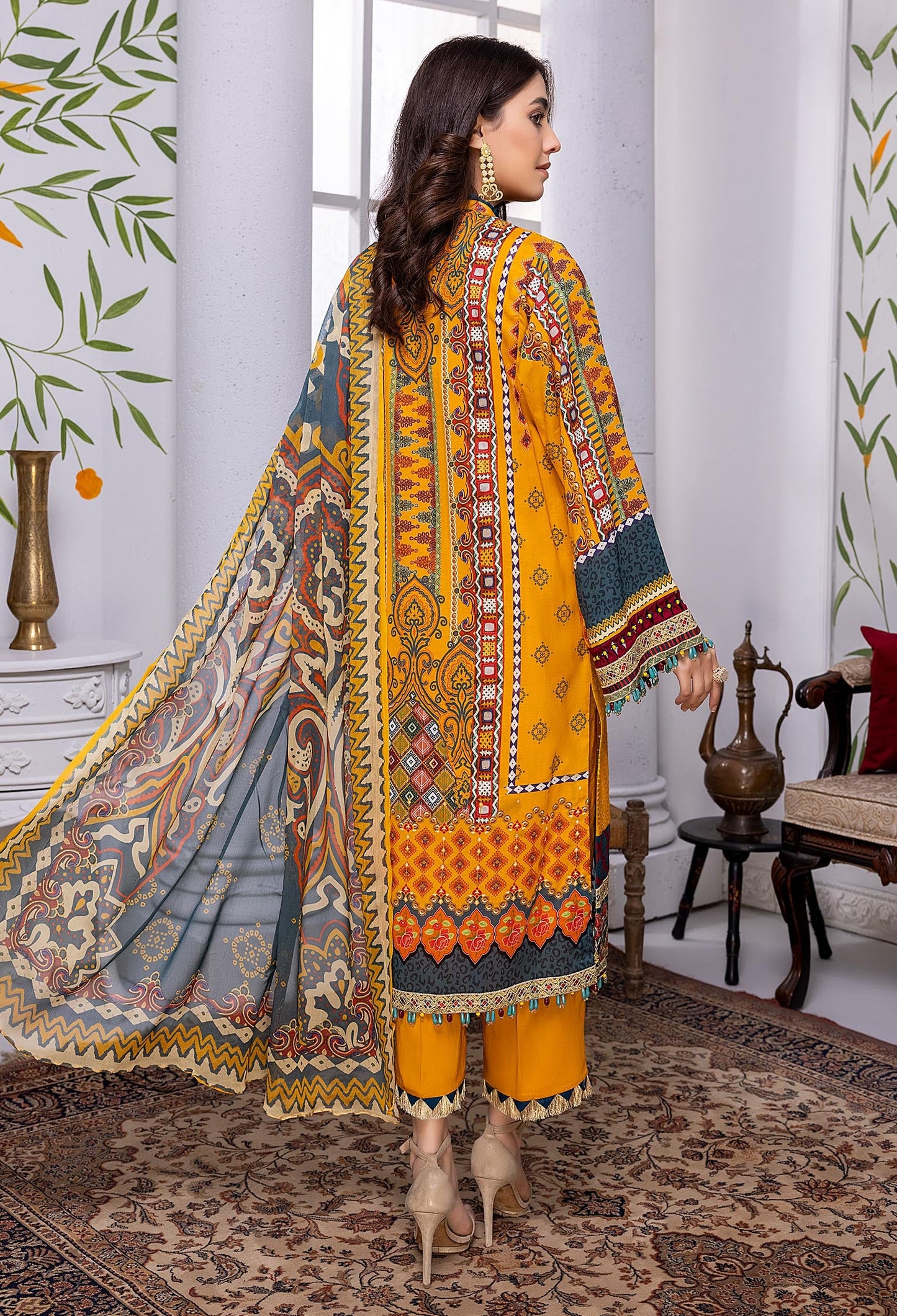 Yellow Almond - Embroidered Chikankari Lawn 3PC