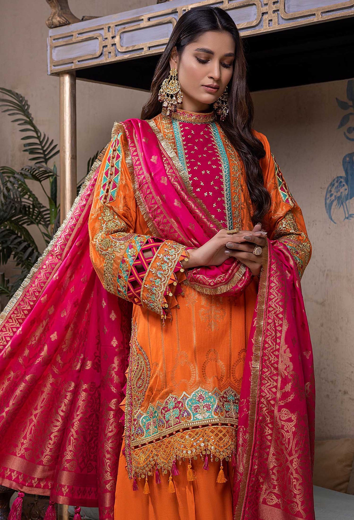 Marigolds - Schiffli Embroidered Jacquard Lawn 3PC