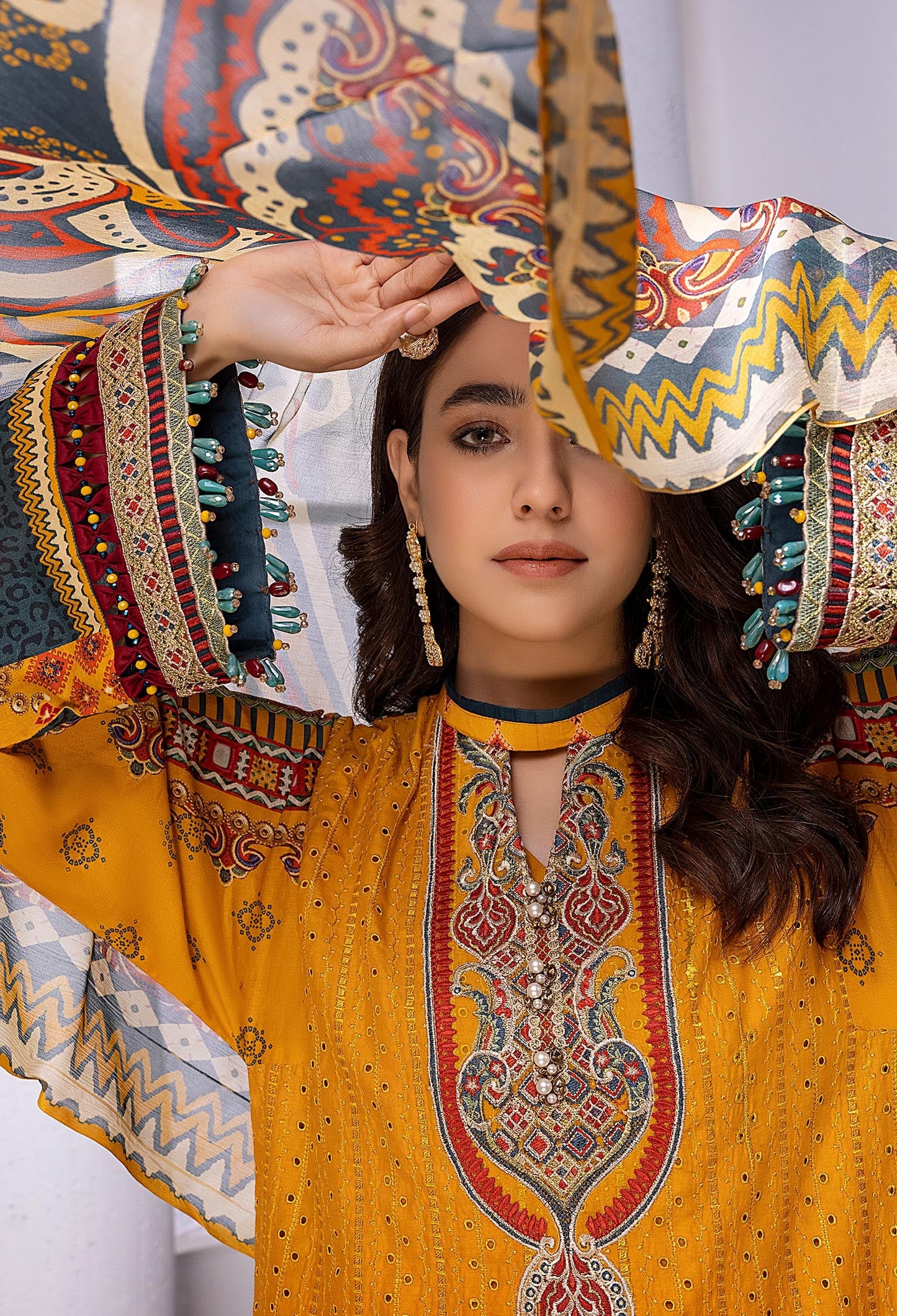 Yellow Almond - Embroidered Chikankari Lawn 3PC