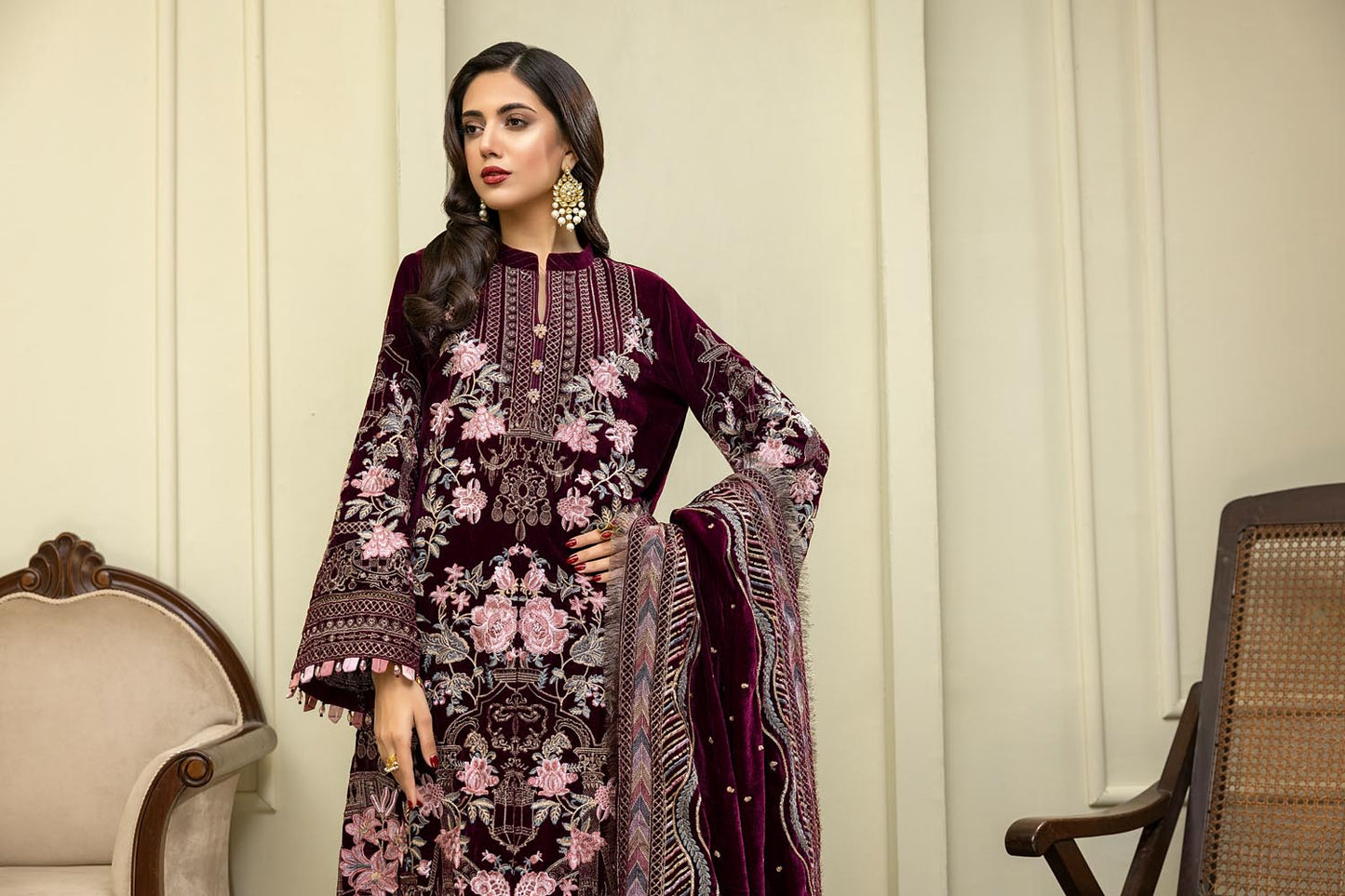 Calendula - Embroidered Velvet 3PC