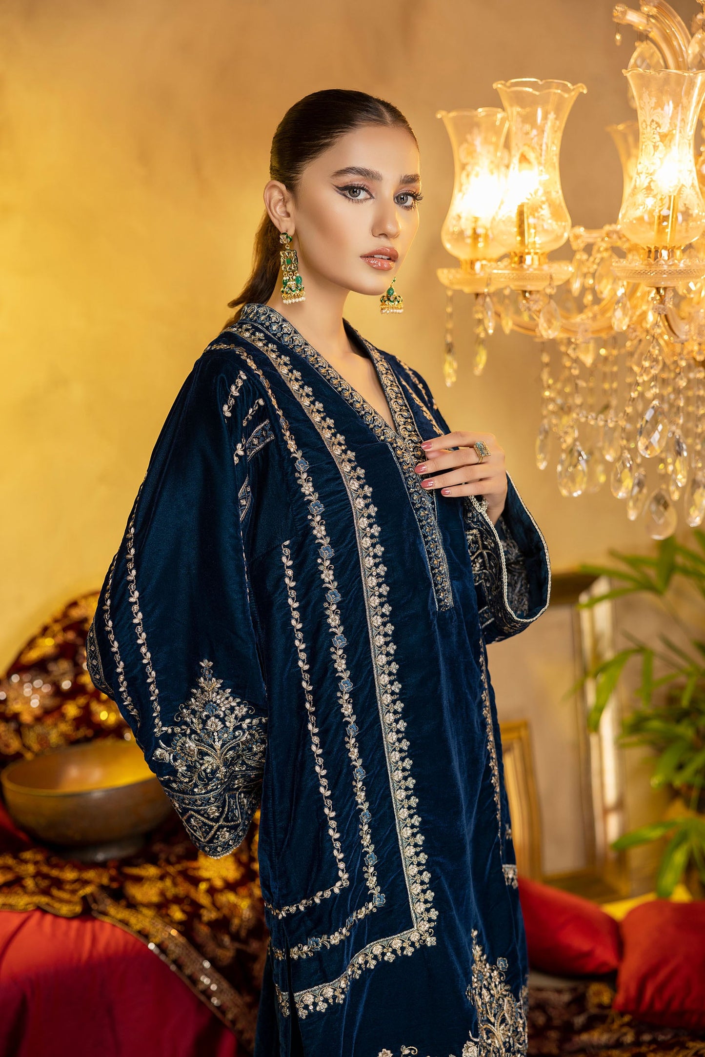 Cardien - Embroidered Velvet Stitched 2PC