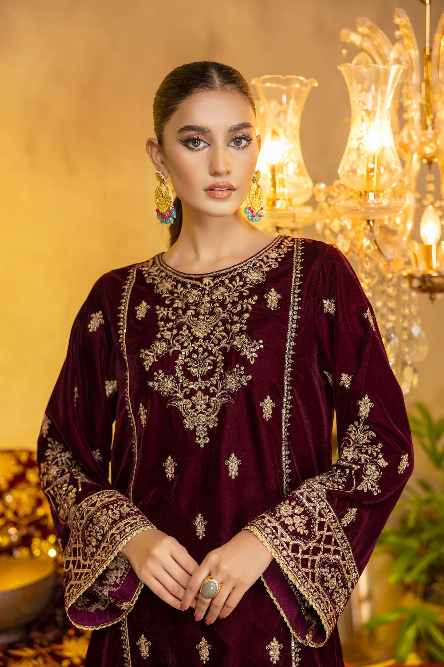 Opulence - Embroidered Velvet Stitched 2PC