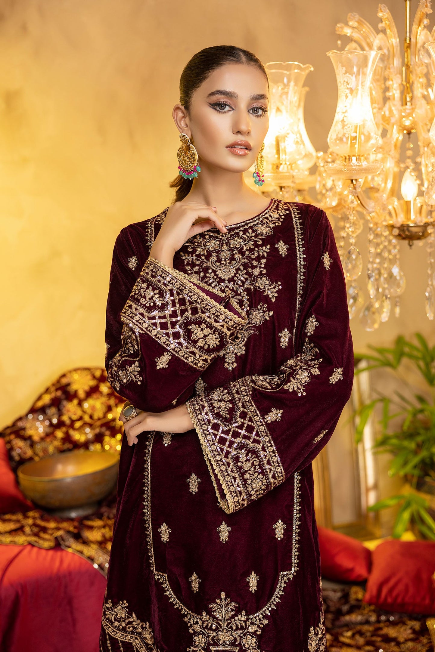 Opulence - Embroidered Velvet Stitched 2PC