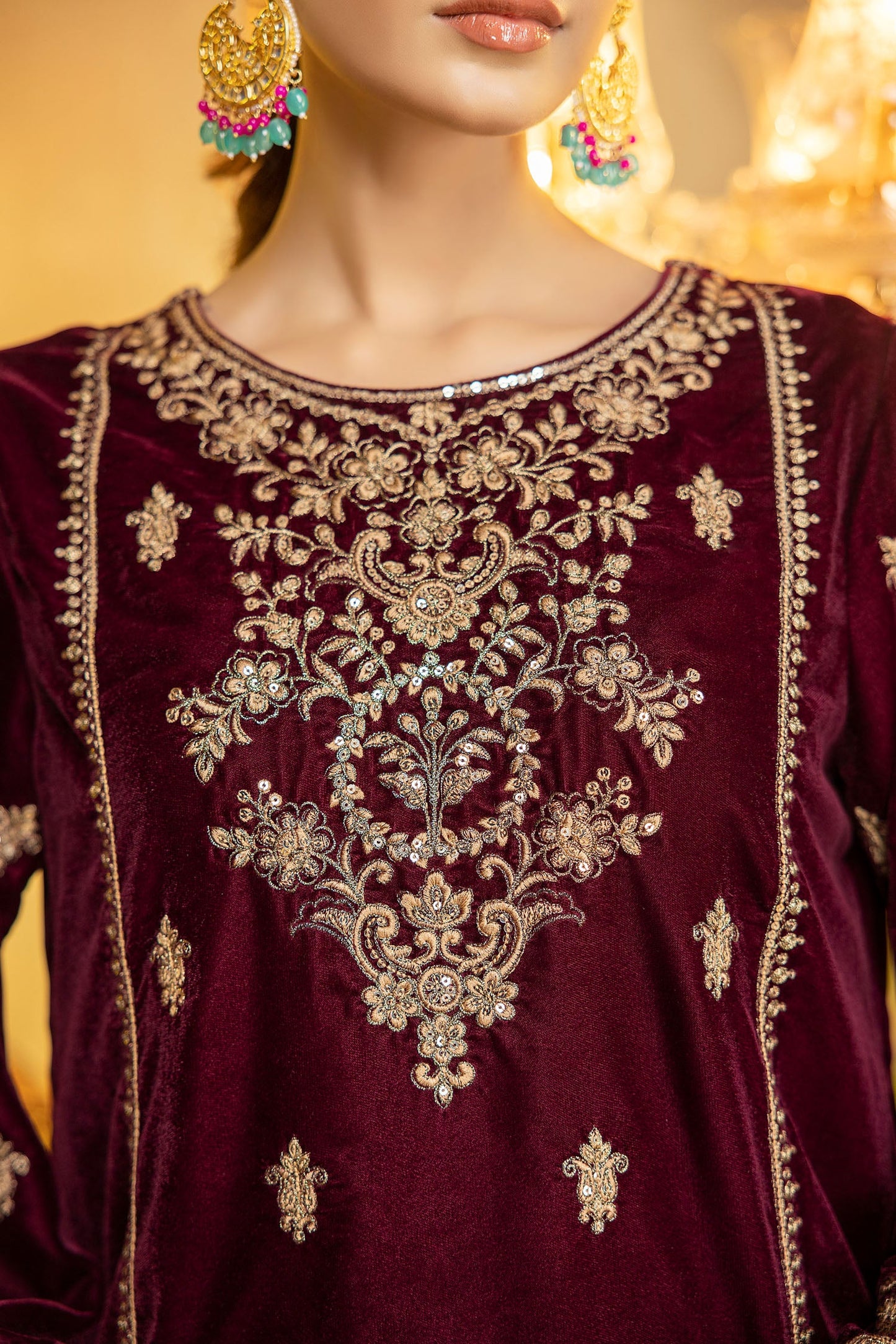 Opulence - Embroidered Velvet Stitched 2PC