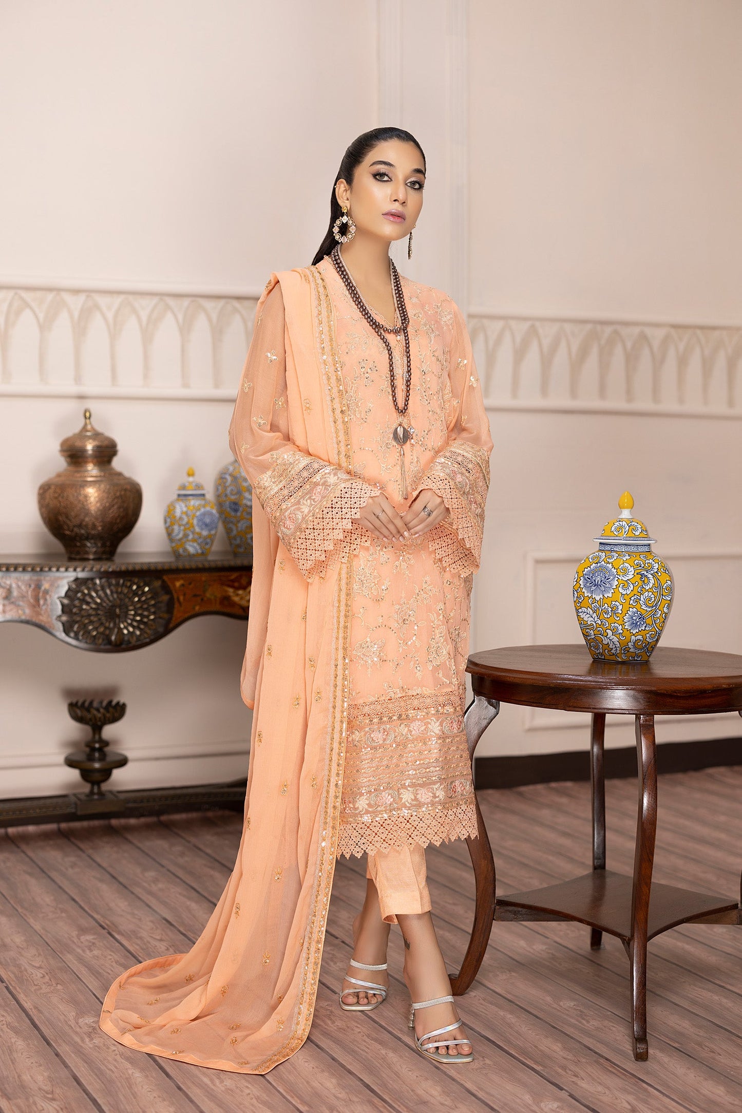 Jelit Swin - Embroidered Chiffon Pret 3PC