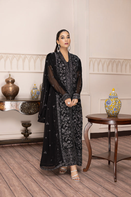 Sky Stars - Embroidered Chiffon Gown Pret 3PC