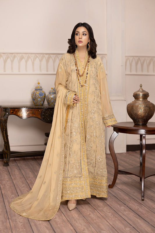 Lite Sun - Embroidered Chiffon Gown Pret 3PC