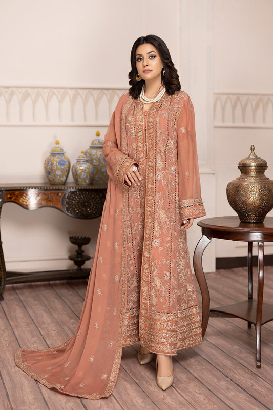 Calendula - Embroidered Chiffon Gown Pret 3PC