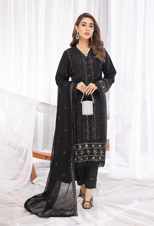 Marble Black - Embroidered Chiffon Pret 3PC