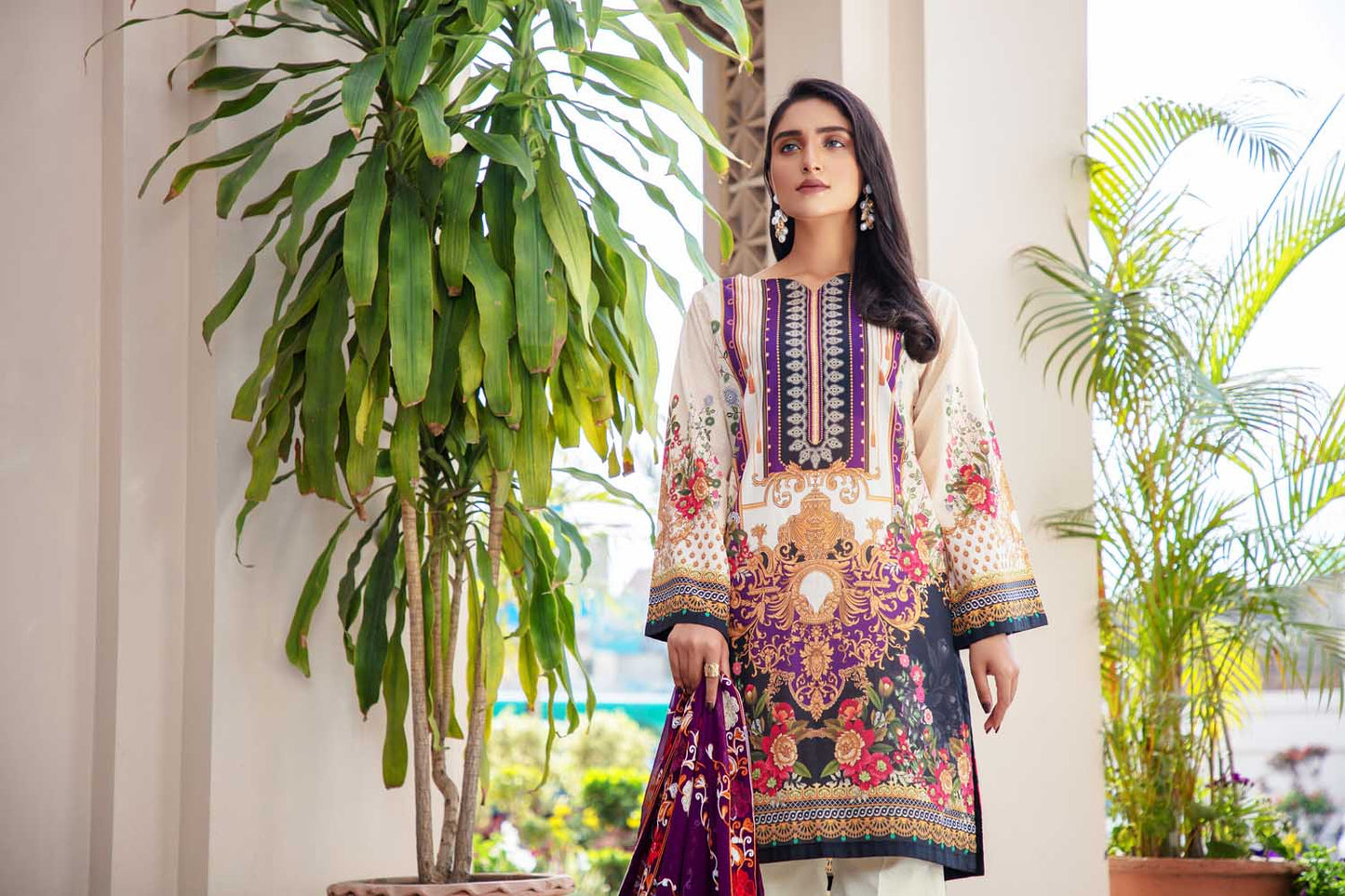 Endearing - Digital Printed & Embroidered Lawn 3PC