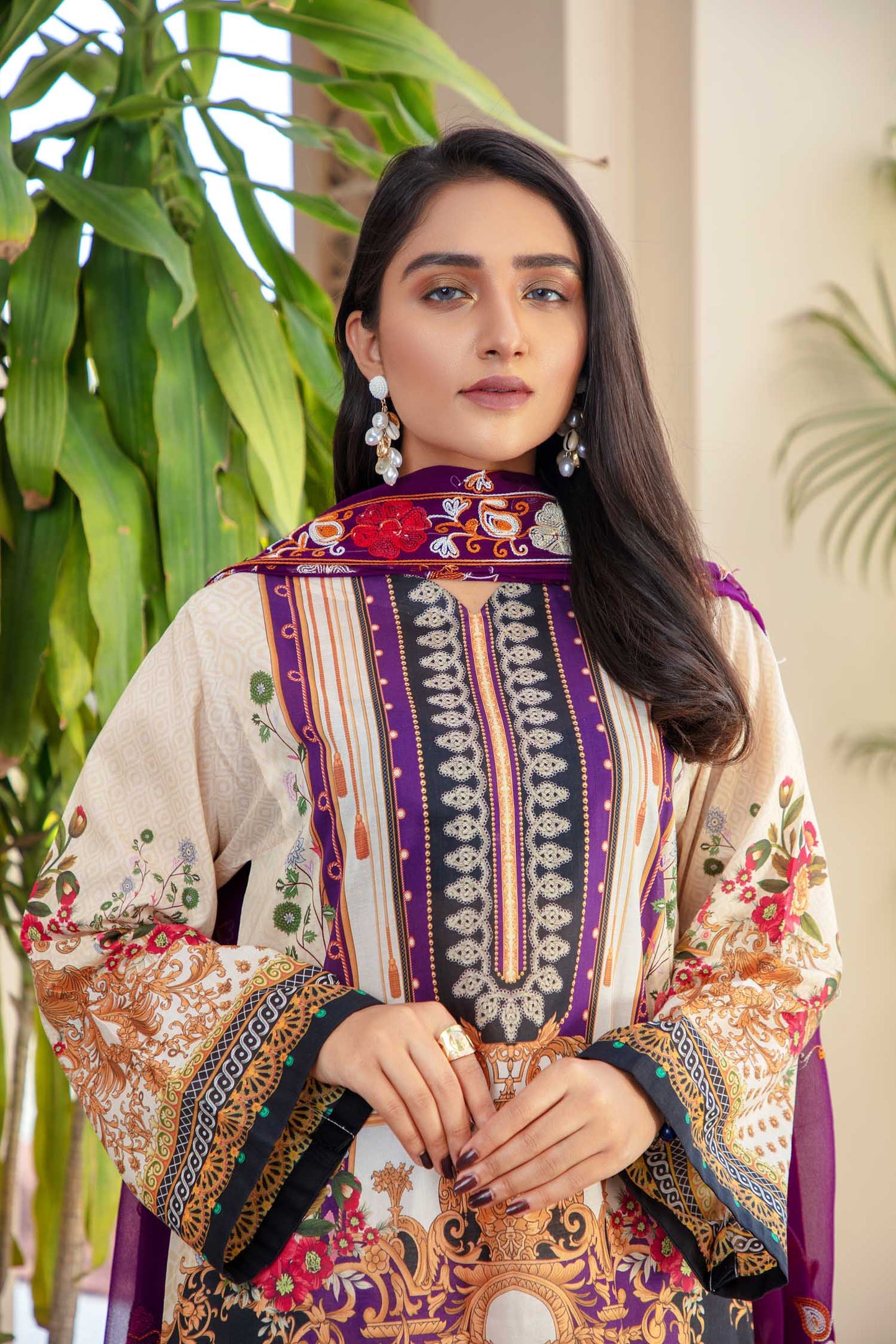 Endearing - Digital Printed & Embroidered Lawn 3PC