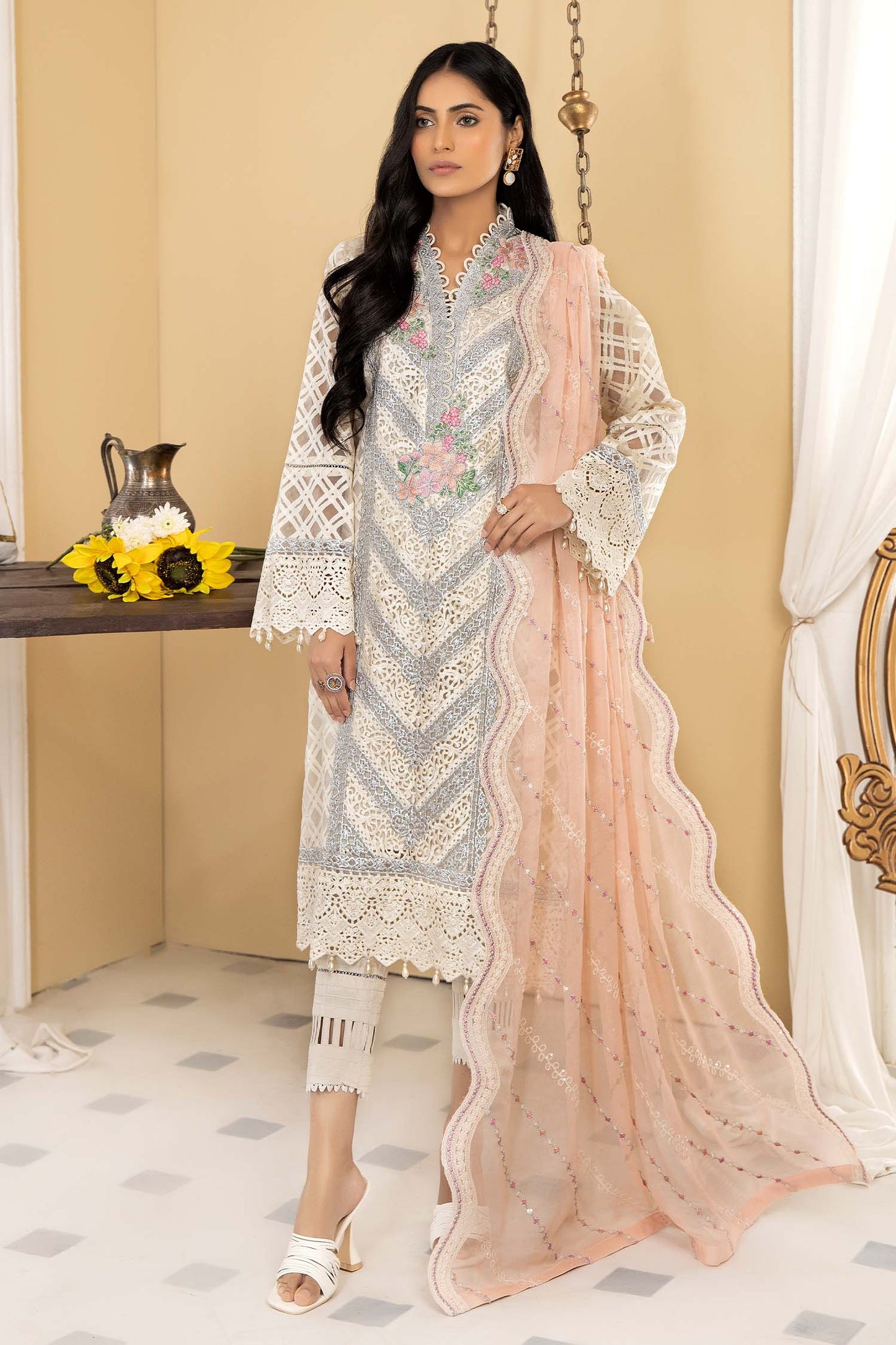 Cashmere - Stitched Embroidered Organza