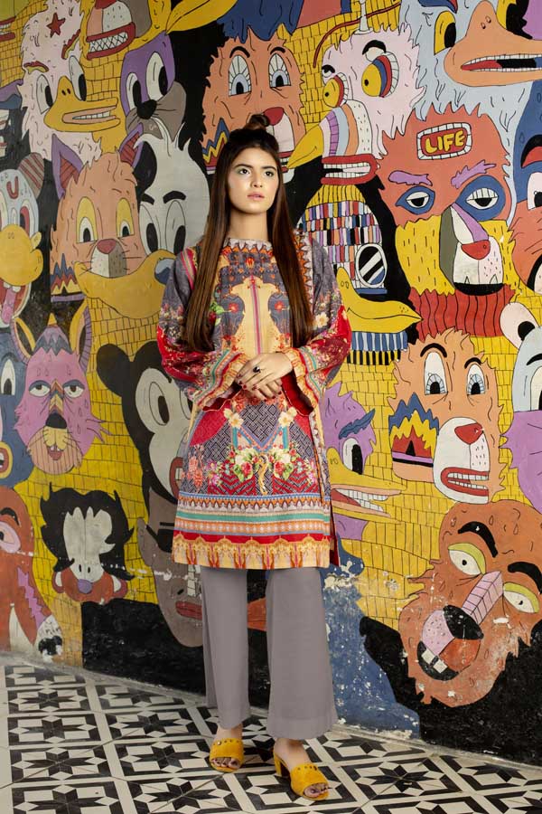 Emily- Digital Embroidered Khaddar Unstitched Kurti