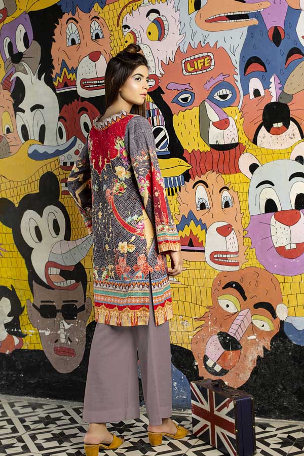 Emily- Digital Embroidered Khaddar Unstitched Kurti