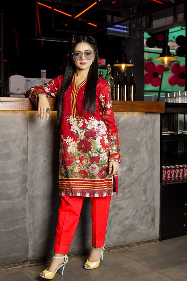 Eleonora - Digital Embroidered Khaddar Unstitched Kurti