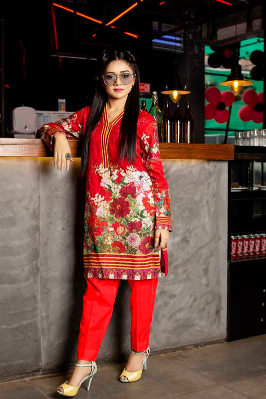 Eleonora - Digital Embroidered Khaddar Unstitched Kurti