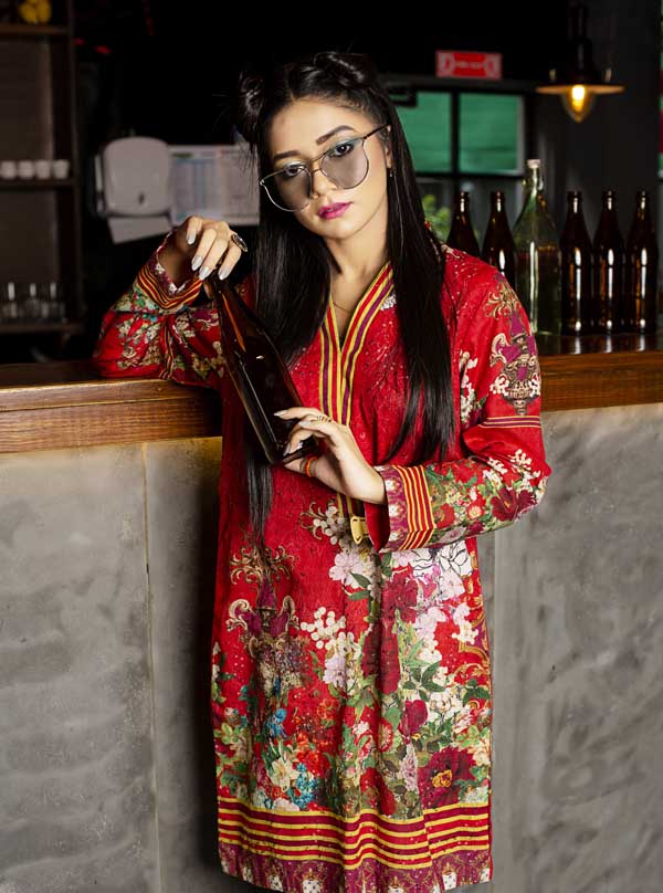 Eleonora - Digital Embroidered Khaddar Unstitched Kurti