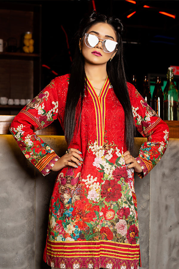 Eleonora - Digital Embroidered Khaddar Unstitched Kurti