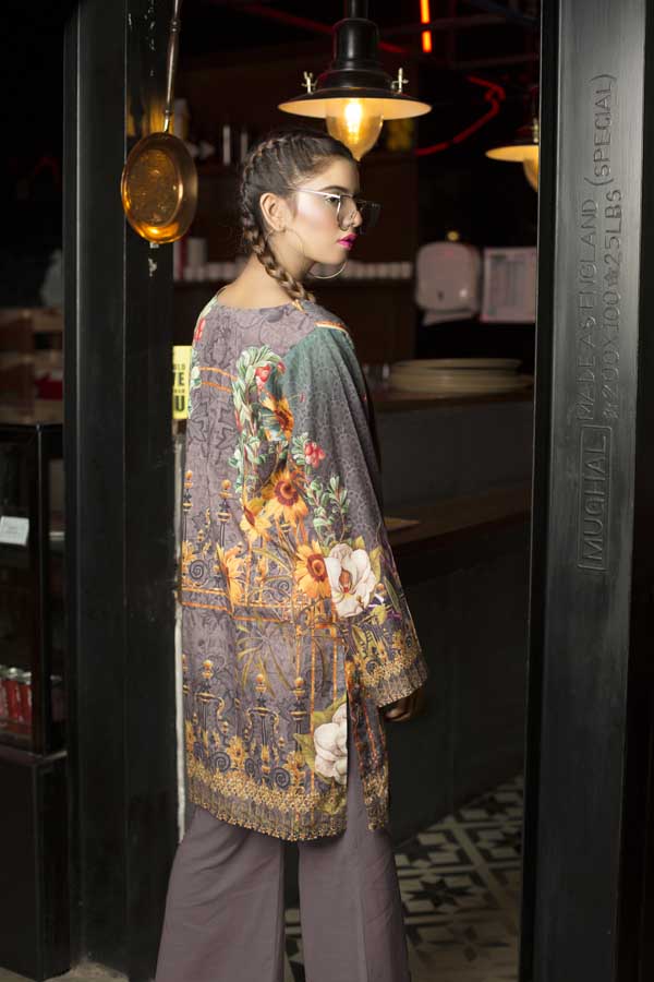 Elena- Digital Embroidered Khaddar Unstitched Kurti